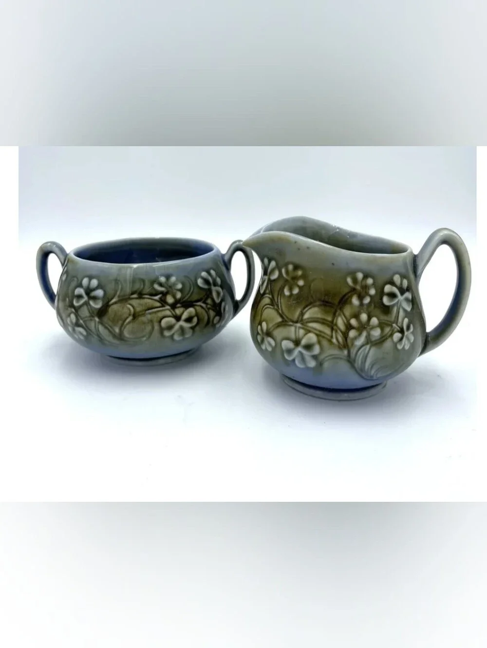 Vintage Irish James Borsey Milk Creamer Jug & Sugar Bowl Pair Set